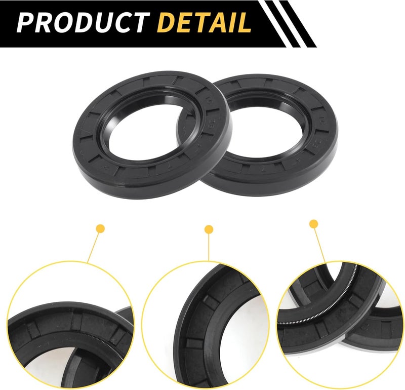 REPAIROCK Universal Oil Seal TC Double Lip W Steel Spring Seal Ring Rotary Shaft Seal 28x47x7mm High Pressure NBR Rubber Black 5pcs - Image 5